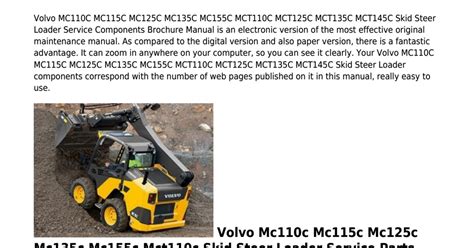 volvo 125c skid steer|MC110C, MC115C, MC125C, MC135C, MC155CVOLVO .